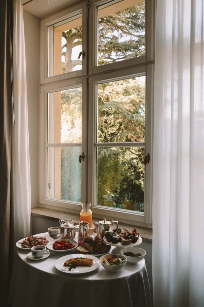 room service breakfast near the window
