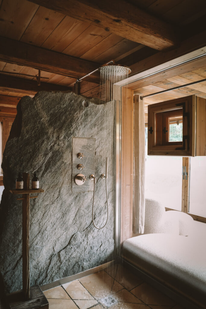 High-end bathroom design with Dornbracht fixtures at Priesteregg Premium ECO Resort