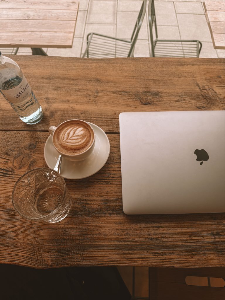 Coffee cups on a table in a Graz café