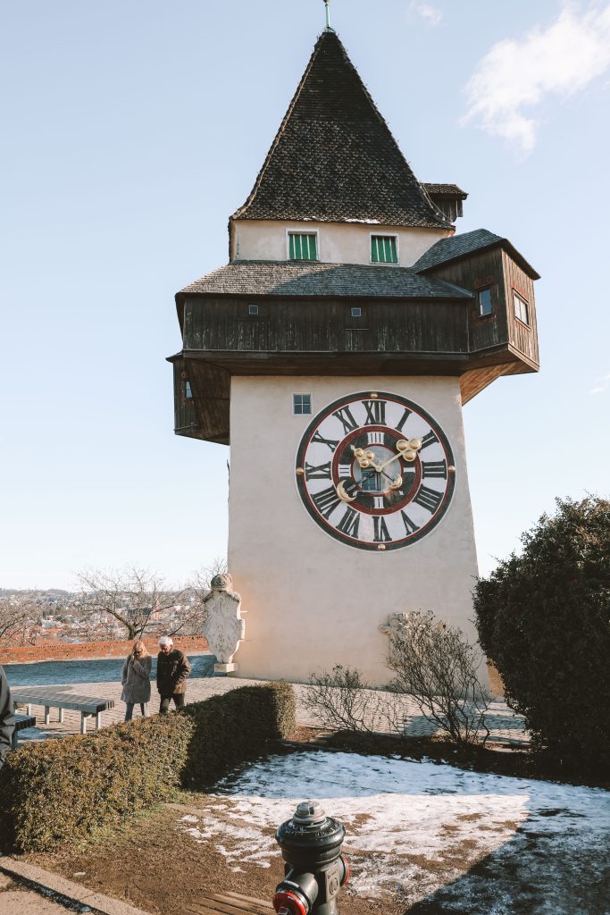 Walking paths on the Schlossberg in Graz
