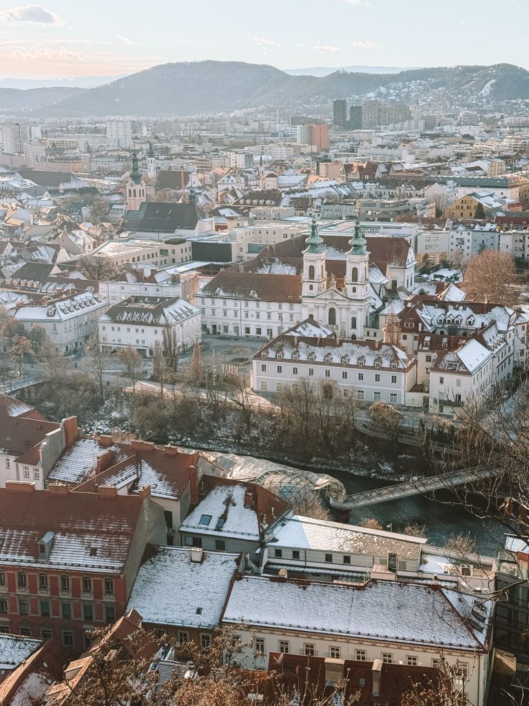 Walking through the historic centre of Graz