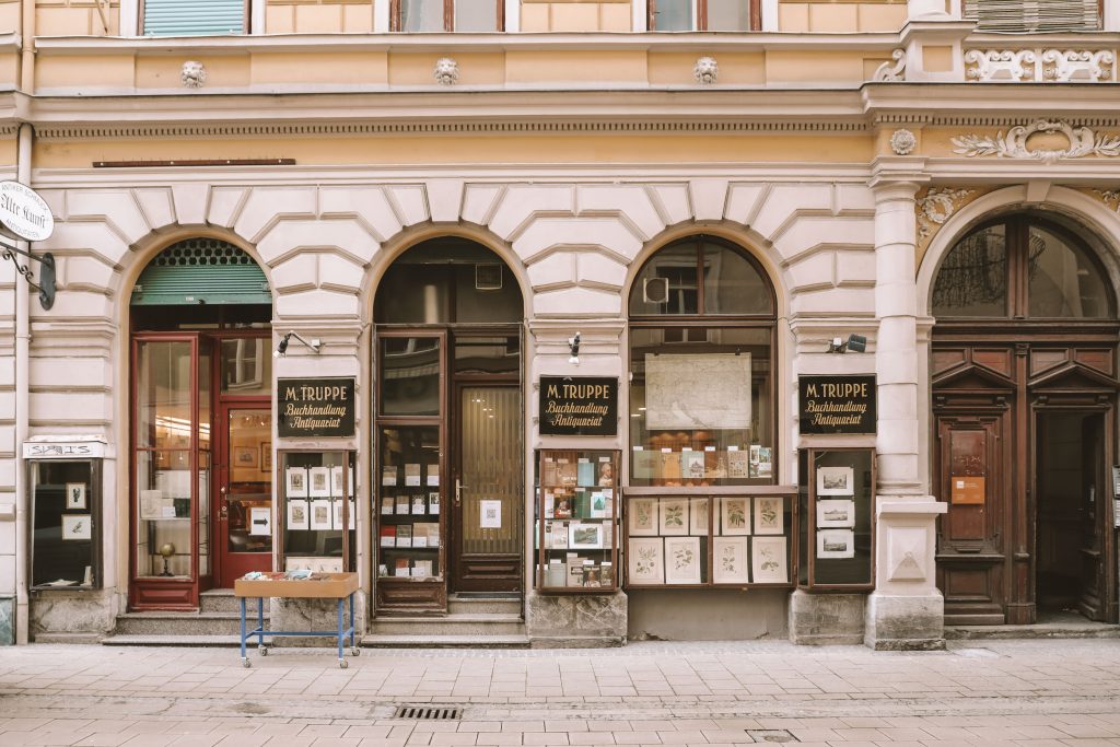 antiquarian bookshop in the old town of Graz