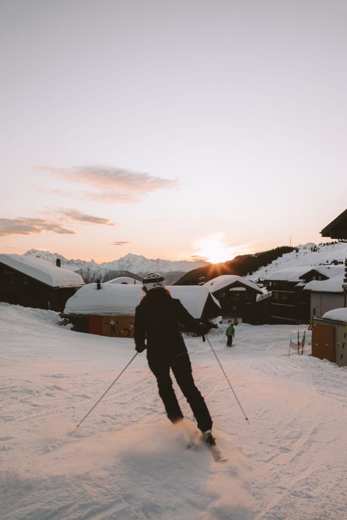 Ski-in ski-out village life in Bettmeralp with slopes running through the village