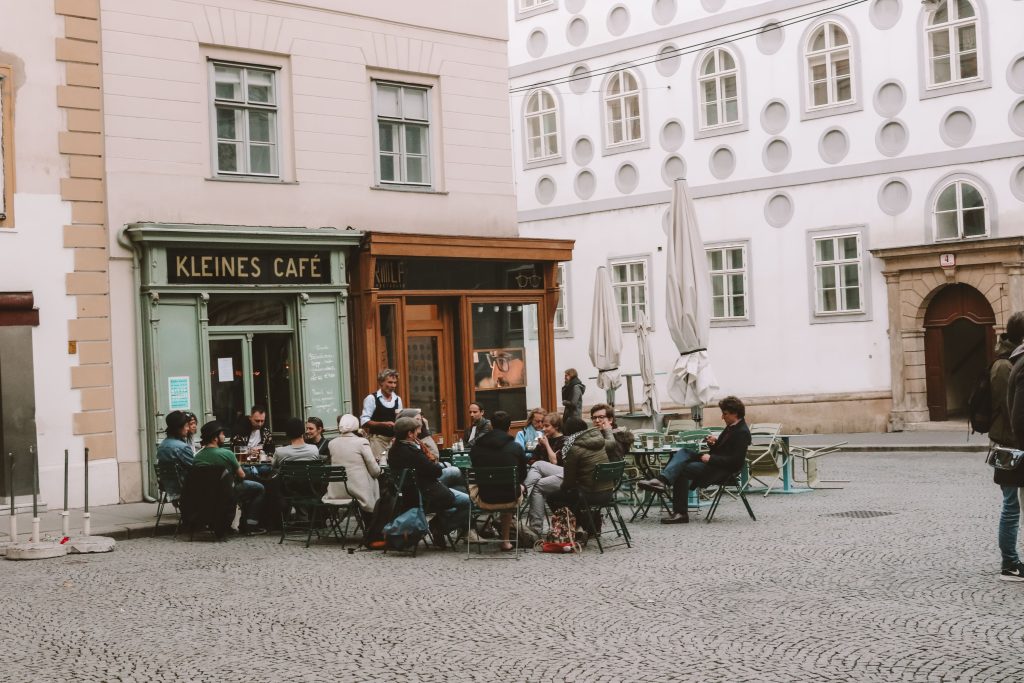 Classical and modern cityscape in Vienna with refined urban atmosphere