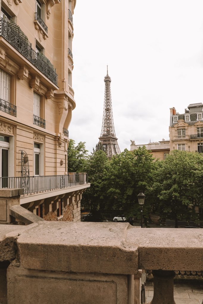 Avenue de Camoëns with Eiffel Tower view in Paris